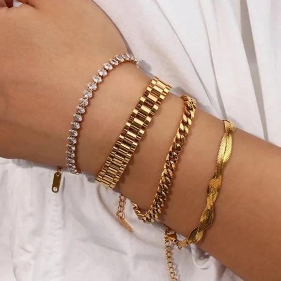 NEW HIPHOP 18K GOLD BANGLE BRACELET, NICE BRACELET, CUTE BRACELET - Picture 4 of 6